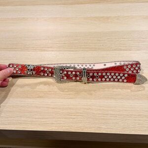 Rhinestone Studded Skull Western Style Belt Y2K Sz 28-30